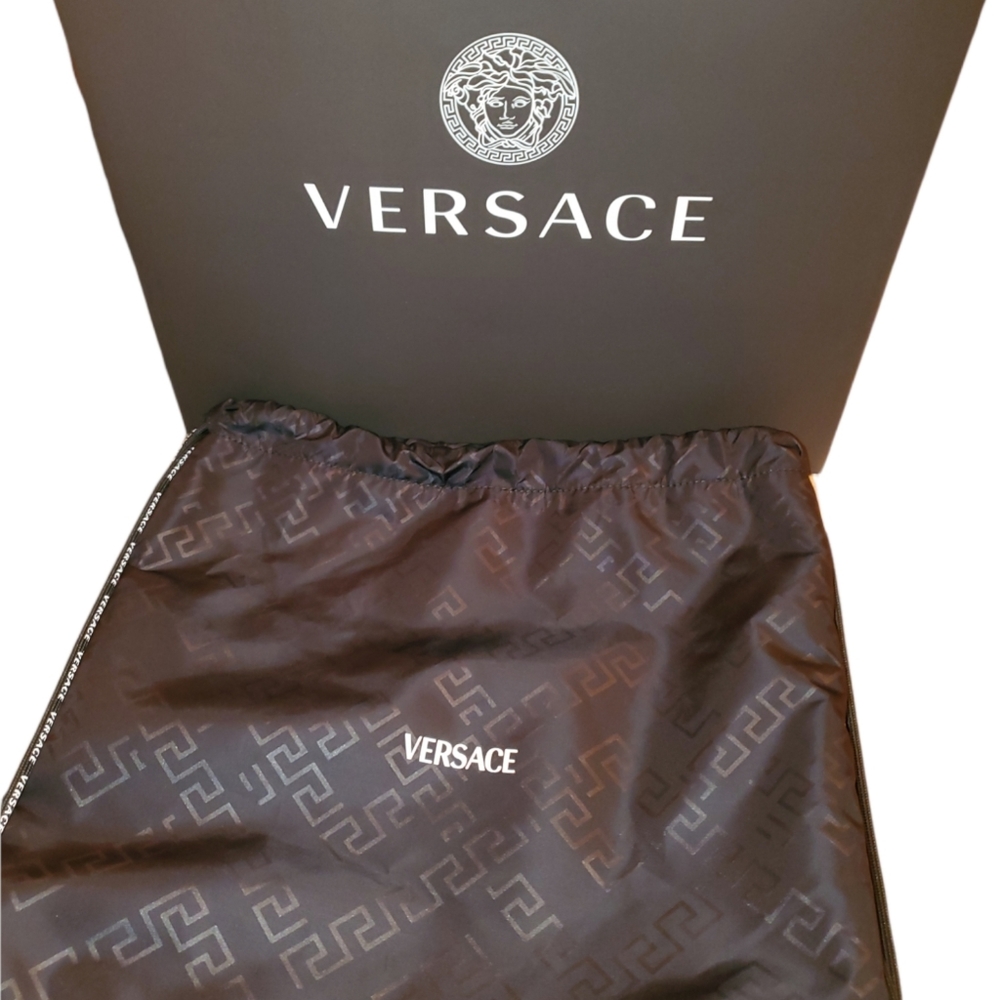 Versace Drawstring Unisex Rucksack Nylon Drawstring Bag